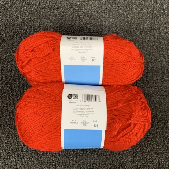 Lot Of 2 Draper James Tweed Texture Holiday Red 196yd 3.52oz Yarn New - Picture 5 of 6
